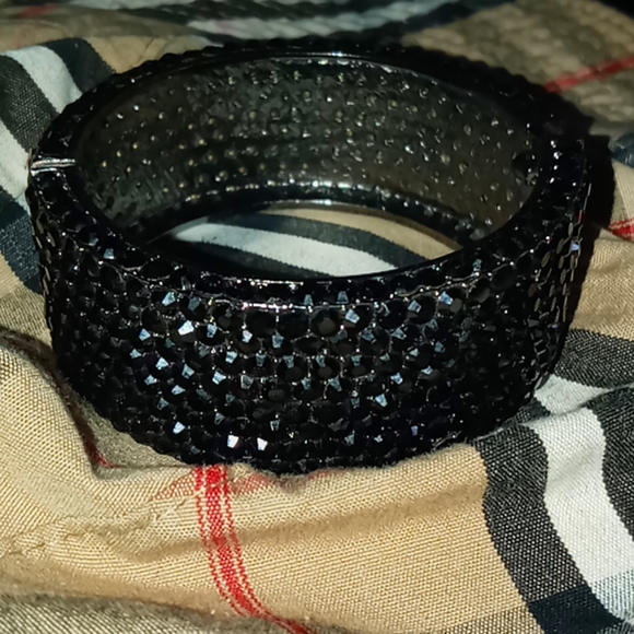 Black Swarovski Crystal bangle